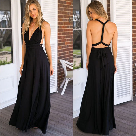 Elegant Open Back Maxi Dress – Airy and Lightweight for Summer